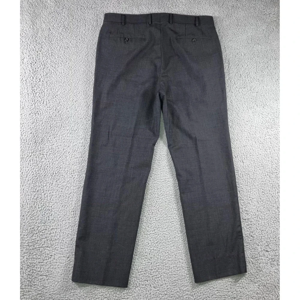 Ralph Lauren Dress Pants Men 36x30 100%‎ Wool Flat Front Straight Leg Gray